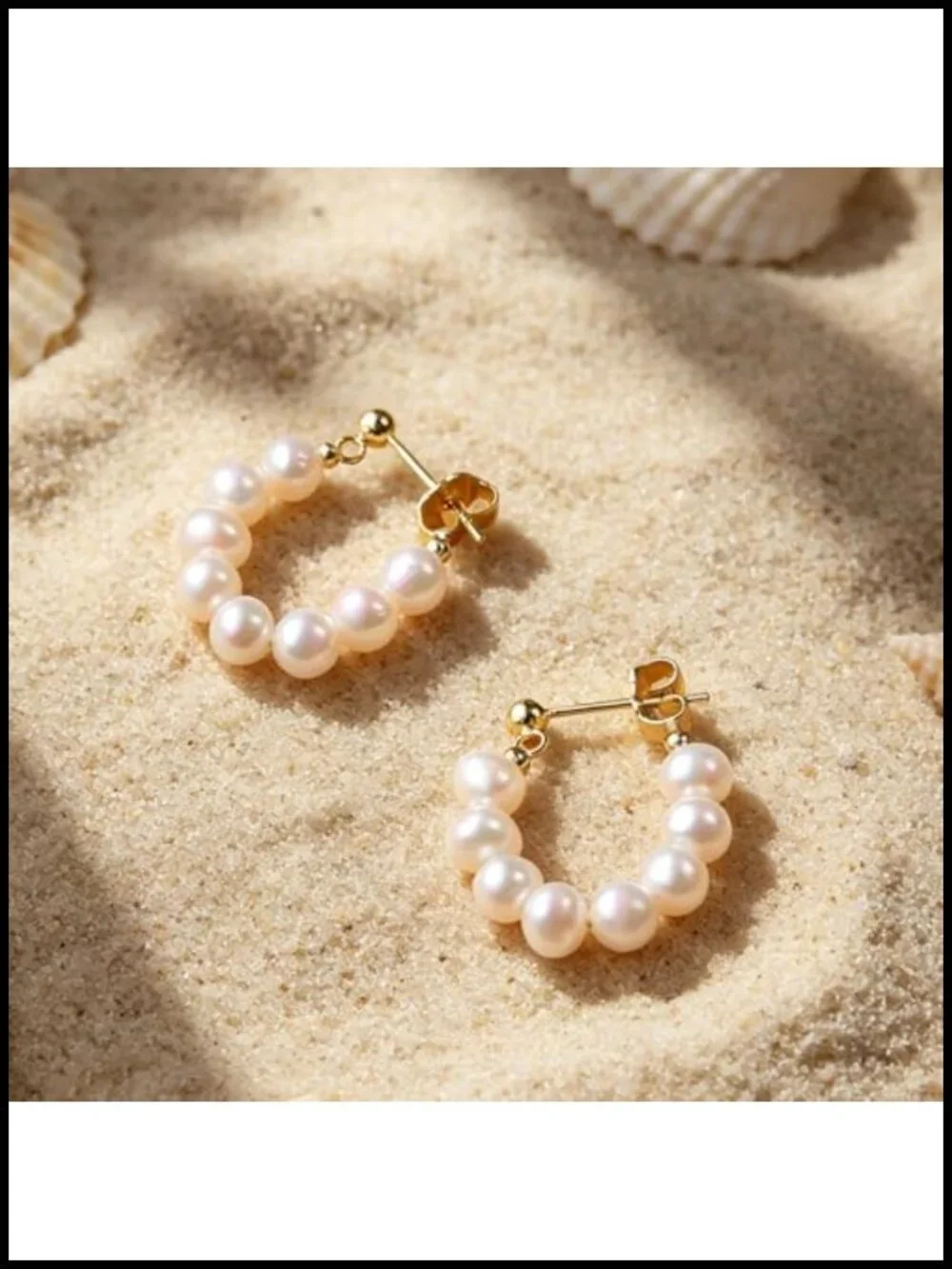 Gold Plated 925 Sterling Silver Huggie Hoop Earrings with Natural Freshwater